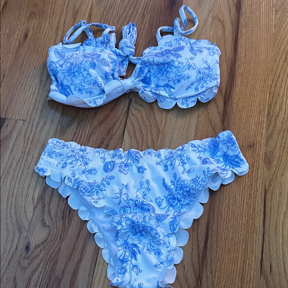 Blue Floral Bikini Set